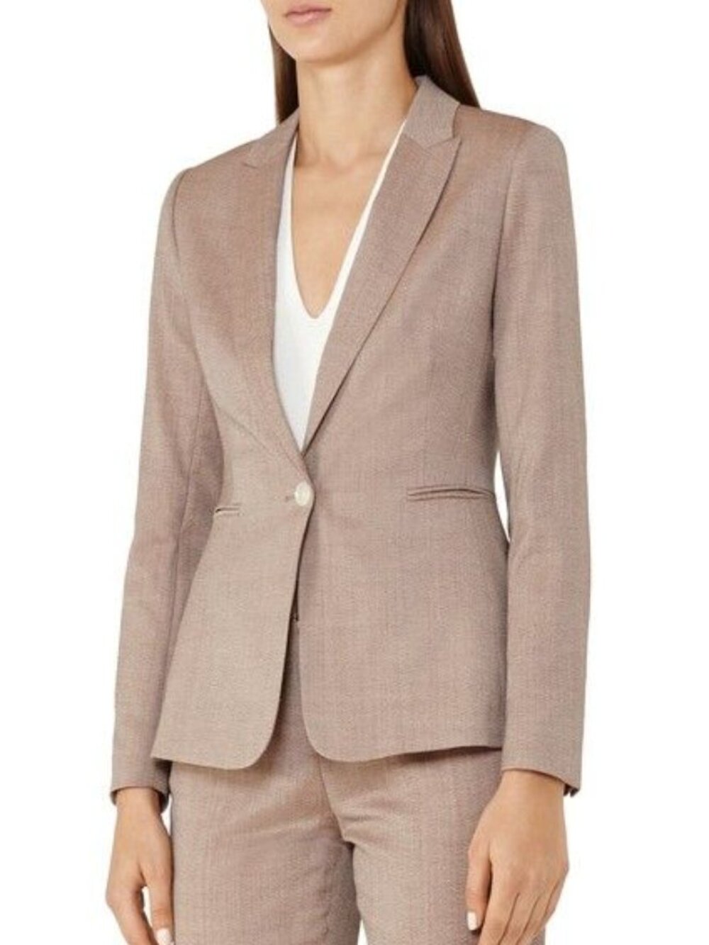 REISS TURNER Tailored Wool Suit Jacket in Burnt Rose Womens 2 / NWOT